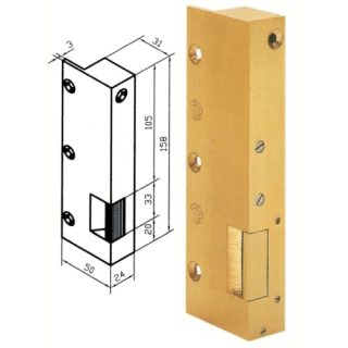 Gâche n° 12 droite tirant électro inversé 24 V CC