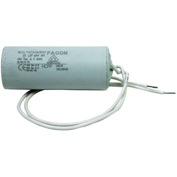 Condensateur 8 µf Avec Cable 180Mm