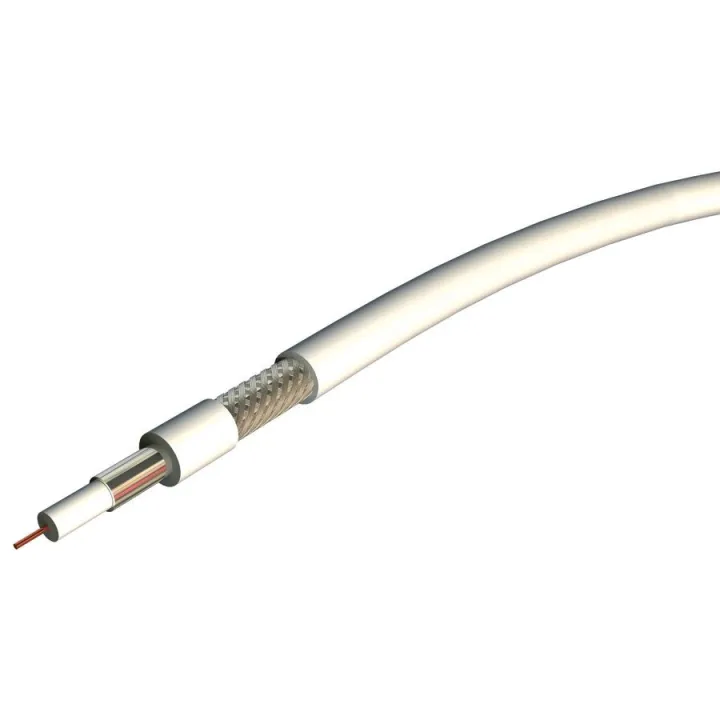 Câble Coax 11Db 75Ohms Pvc Blanc Int Classe A Bc100M