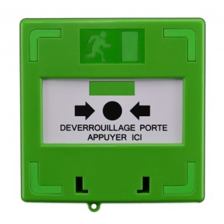 DECLENCHEUR MANUEL VERT 3 CONTACTS INVERSEURS(*) -CAPOT INCLU