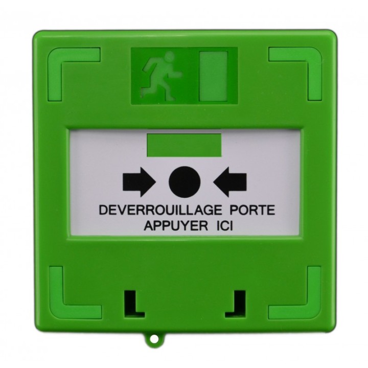 DECLENCHEUR MANUEL VERT 3 CONTACTS INVERSEURS(*) -CAPOT INCLU