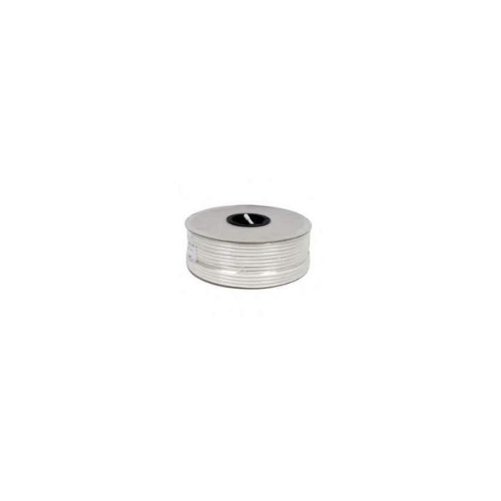 Câble Coaxial Antenne Cu/Ph 17Db Class A Triple Ecran Pvc Blanc Bp100M