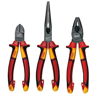 Set de 3 pinces isolées (universelle, coupante, bec long)