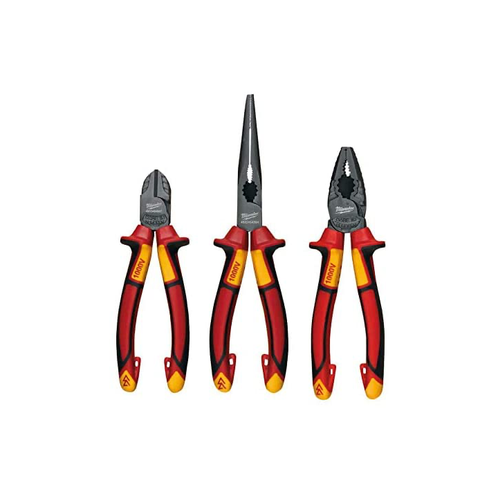 Set de 3 pinces isolées (universelle, coupante, bec long)