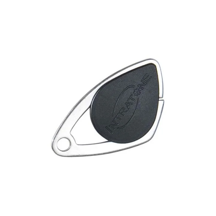 Badge Électronique Mifare - Insert Inox Gravé - Noir