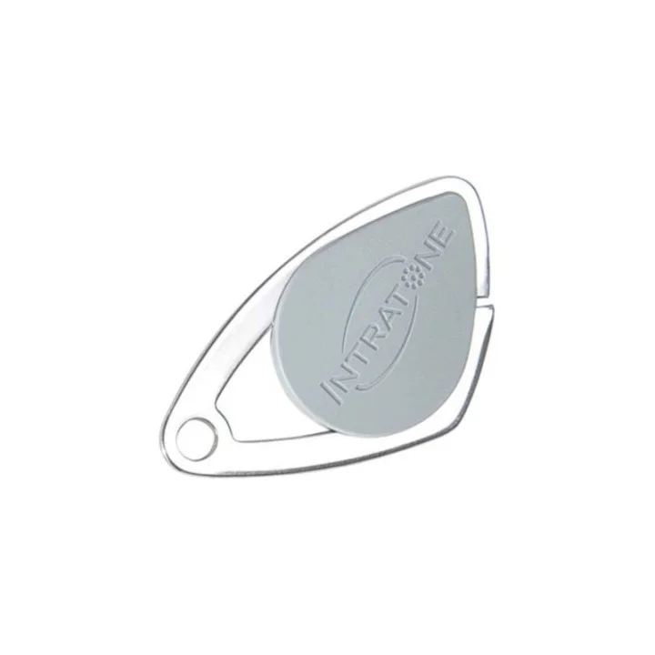 Badge Électronique Mifare - Insert Inox Gravé - Gris