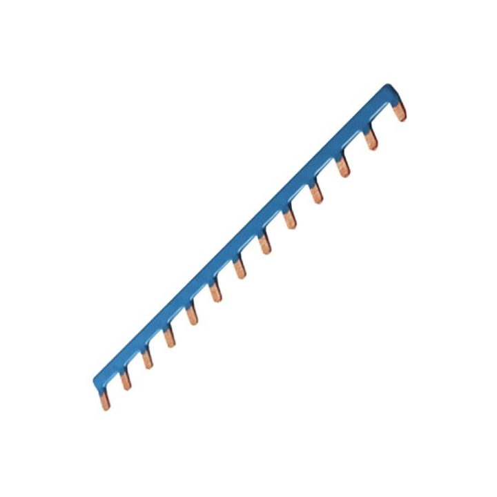 Barre de pontage 1P 63A languette 10mm² bleu 18M