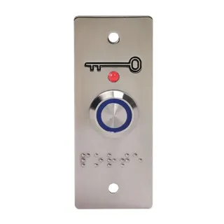 Bouton Poussoir Lumineux Bleu Avec Plaque D'Encastrement Étroite