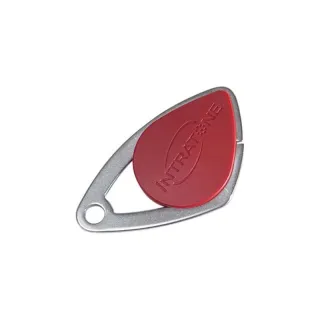 Badge Électronique Mifare - Insert Inox Gravé - Rouge