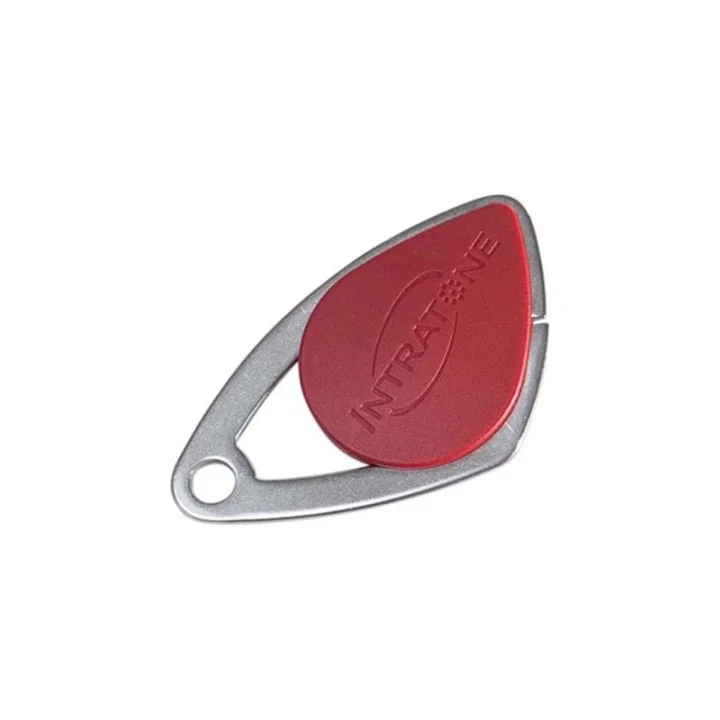 Badge Électronique Mifare - Insert Inox Gravé - Rouge