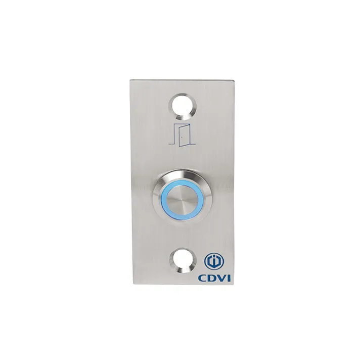 Bouton poussoir NONF éclairé + plaque porte inox 
