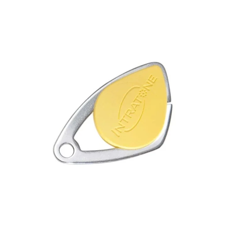 Badge Électronique Mifare - Insert Inox Gravé - Jaune