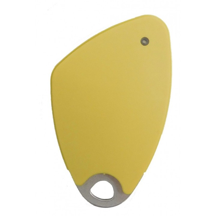 Badge électr. Mifare mains-libres-insert inox gravé-Jaune(colis*