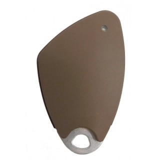 Badge électr. Mifare mains-libres-insert alu gravé-Marron(colis*