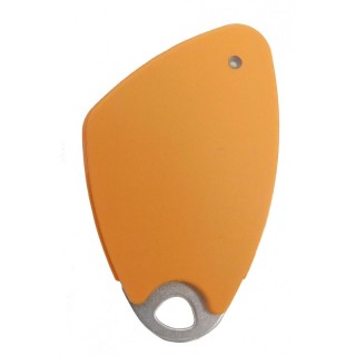 Badge électr. Mifare mains-libres-insert alu gravé-Orange(colis*