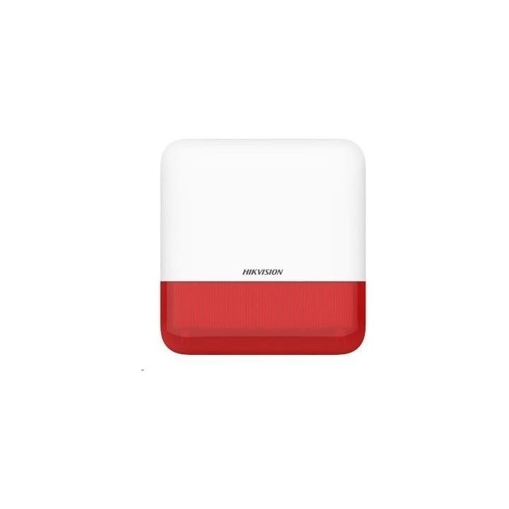 DS-PS1-E-WE/Red Outdoor siren, 110dB, 4*CR123A(inclu), IP65, 868