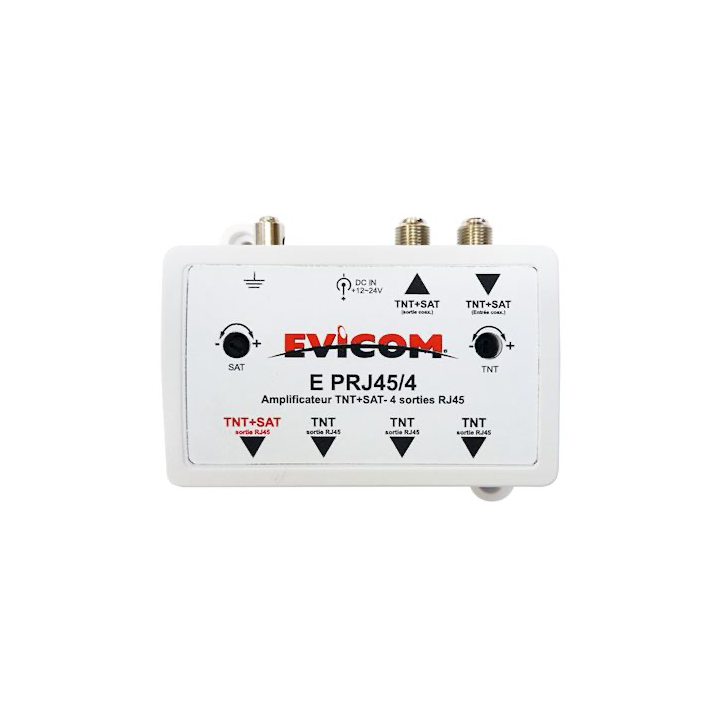 AMPLI APPART 1 entrée F // 4 sorties en RJ45  12-20dB*