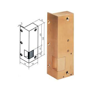Gâche n° 7 droite tirant contact stationnaire 12 V AC/DC