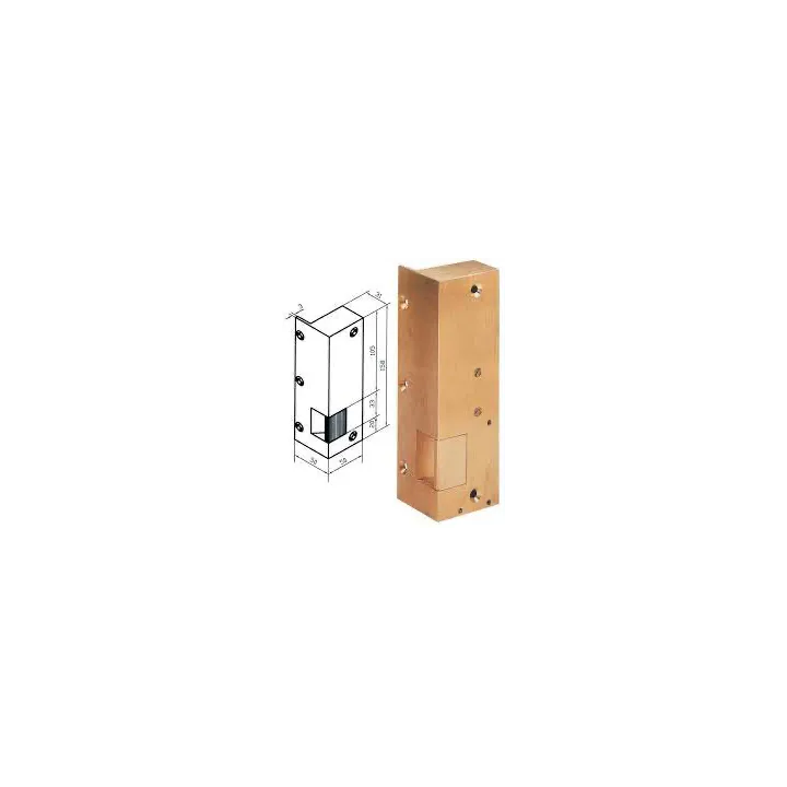 Gâche N° 7 Droite Tirant Contact Stationnaire 12 V Ac/Dc