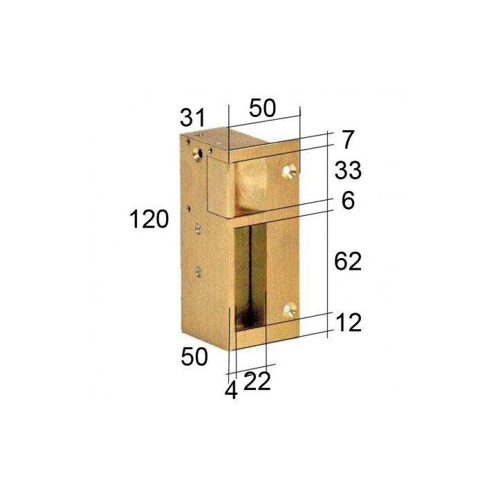 Gâche n° 3 droite tirant électro inversé 24 V CC