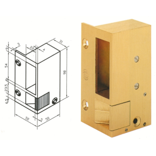Gâche N° 2 Droite Tirant Contact Stationnaire 12 V Ac/Dc