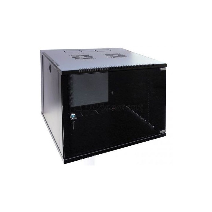 Coffret Cristal 19" 24U P600Mm Noir + Flancs Démontables