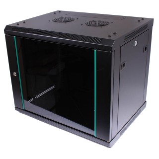 Coffret Cristal 19" 15U P450Mm Noir + Flancs Démontables