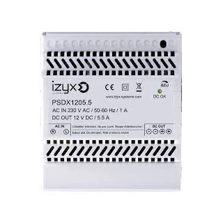 Alimentation 230V Ac / 12V Dc (12-14V) / 5A Boîtier Abs Ip 65 180 X 105 X 80 Mm 2 Pe