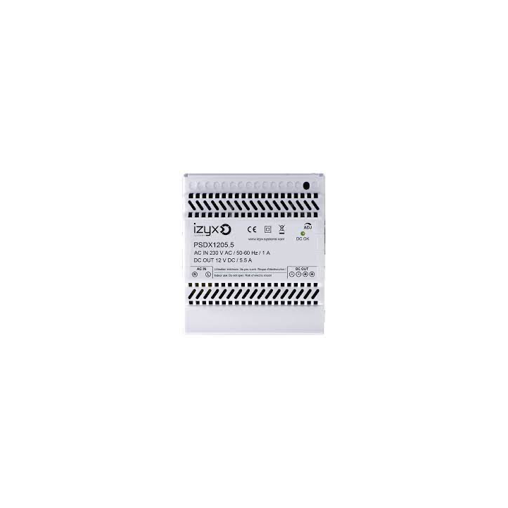 Alimentation 230V Ac / 12V Dc / 5A Boîtier Abs Ip 65 180 X 105 X 80 Mm 2 Pe
