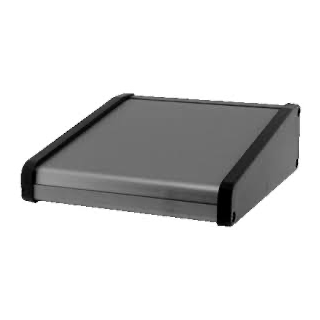 Boitier/Pupit. De Table Alu 1,5Mm/Côtés Abs Gris-215X192X57/30Mm