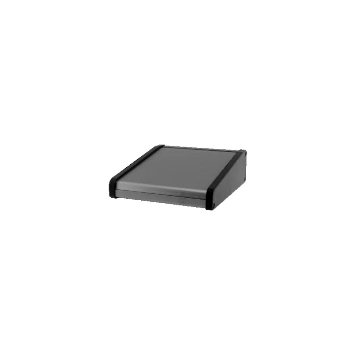 Boitier/Pupit. de table alu 1,5mm/Côtés ABS Gris-215x192x57/30mm