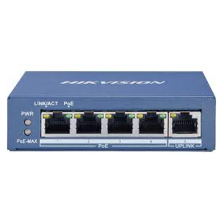 DS-3E0505HP-EL2, Unmanaged, 4 Gigabit RJ45 PoE ports, 1 Gigabit