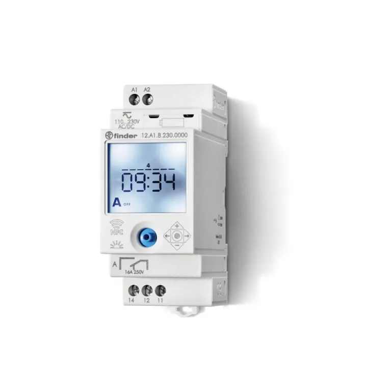 Horloge Astronomique Hebdomadaire Digitale 1 Inverseur 110 À 230V Ac/Dc, Nfc
