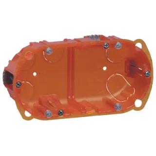 Boîte Multimatériaux Batibox - 2 Postes - 4/5 Mod - Vert/Horiz - Prof. 50