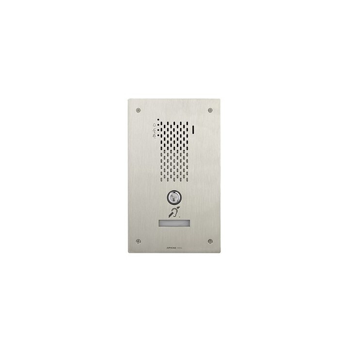 Plat. audio IP, encastrée inox, 1BP, synthèse vocale, pictos, boucle magnétique