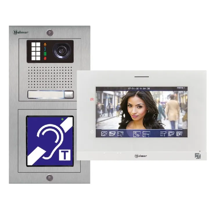 Kit Vidéo Encastré Erp 7'' Nexa Inox 1 Appel, Avec Moniteur Art7H (Bm+Mémoire)
