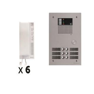 Kit 6 Appels Audio +Platine De Rue Aluminium 5Mm Gtv62