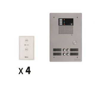 Kit 4 Appels Audio Mains Libre + Platine De Rue Aluminium 5Mm Gtv62