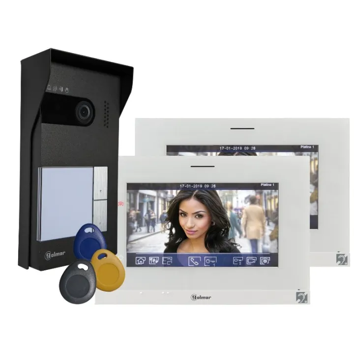 Kit Vidéo Soul 2 Appels Avec Moniteurs Art7H (Bm + Mémoire + Contrôle D'Accès)