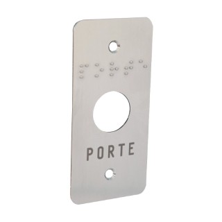 Façade en inox pour bouton-poussoir T T03/I gravée porte en lett