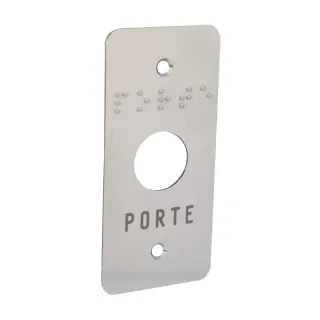 Façade En Inox Ep 1.5 Mm Pour Bp De Sortie Gravée Porte + Braille (40X85Mm)