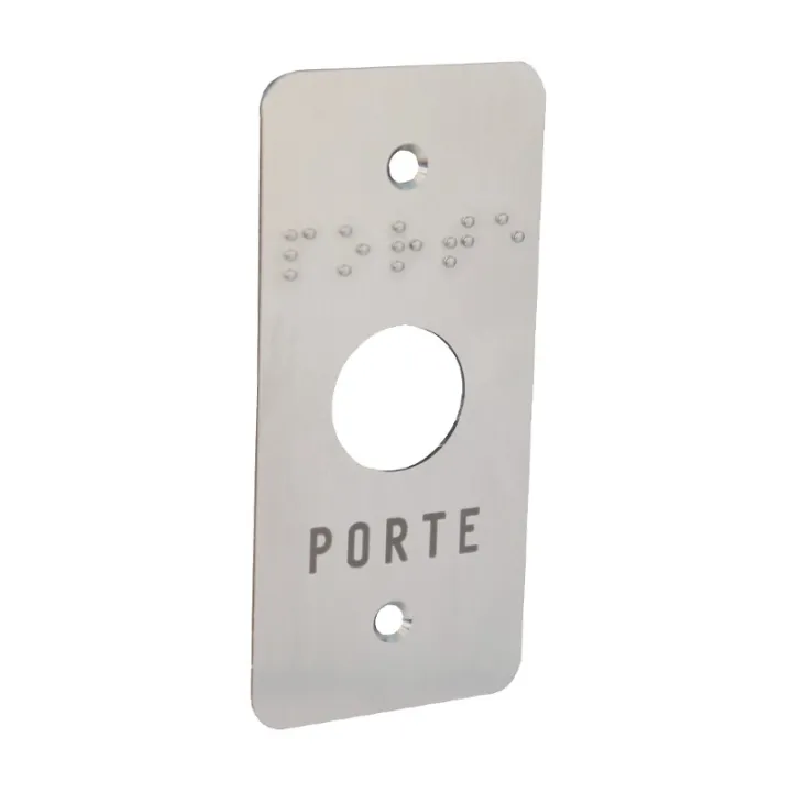 Façade En Inox Ep 1.5 Mm Pour Bp De Sortie Gravée Porte + Braille (40X85Mm)