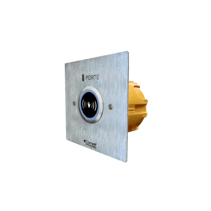 Bouton Infrarouge Lumineux Monté Sur Facade Inox 100X100Mm Pour Pot Diam60