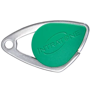 Badge Électronique Mifare - Insert Inox Gravé - Vert