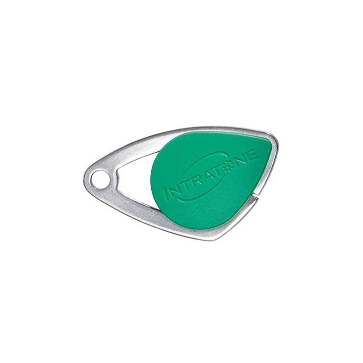 Badge Électronique Mifare - Insert Inox Gravé - Vert