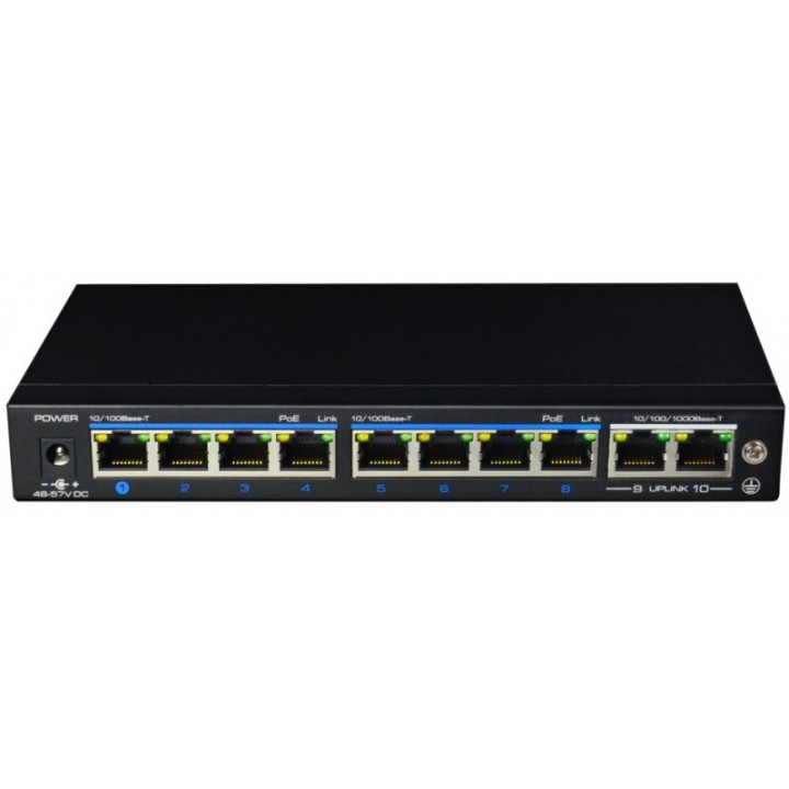 Switch 120W- 8×100Mb/Poe+ & 2×1000Mb Boite 1 Pc