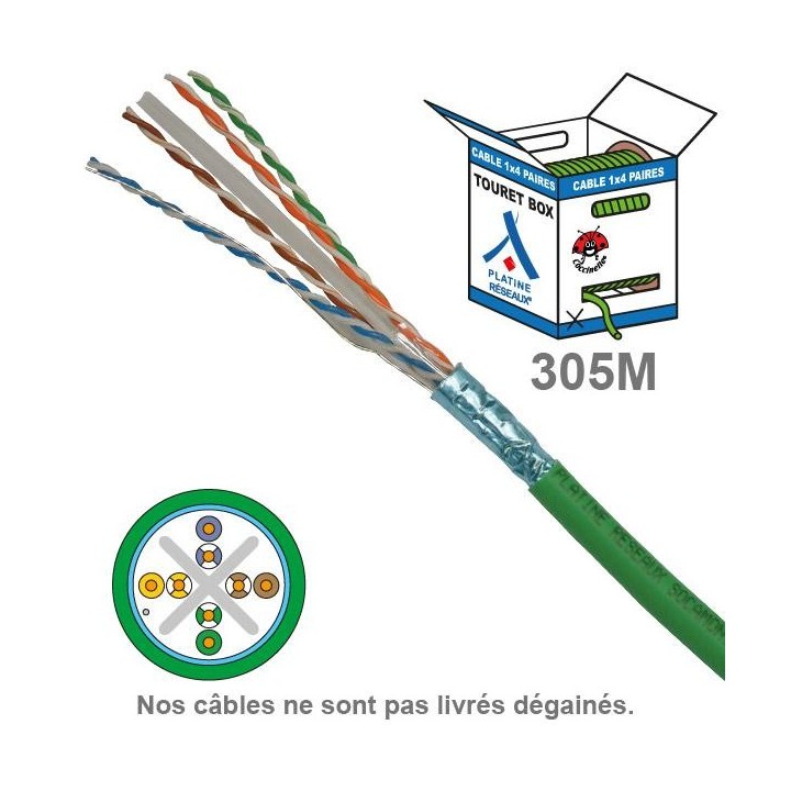 Cable Cat6 Futp Lszh 1X4P 100 Ohms Awg23 Box De 305M