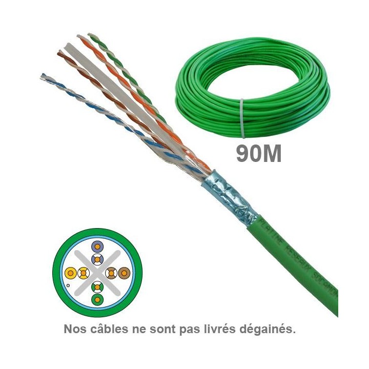 CABLE CAT6 FUTP LSZH 1X4P 100 OHMS AWG23 COURONNE 90M