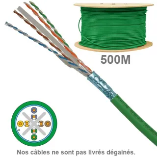 Câble Cat6 Futp Lszh 1X4P 100 Ohms Awg23 Touret 500M (Prix Au M)