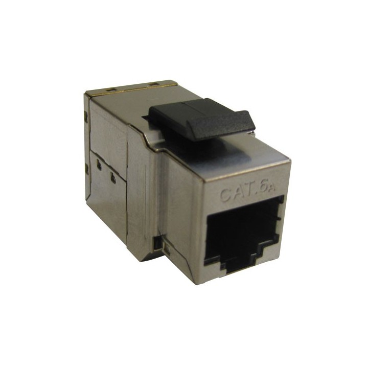 TRAVERSEE DE CLOISON RJ45 FEM-FEM CAT6A FTP BLINDEE ACCROCHE KEYSTONE